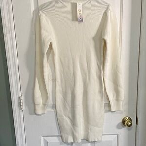 Elegant Cream Long Sleeve Dress